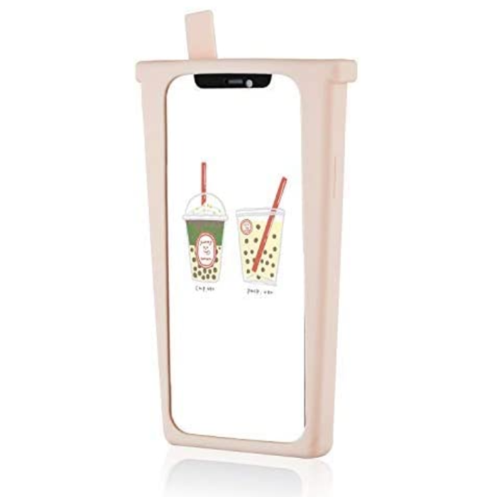 A-One Brand - iPhone 11 Pro/X/XS Mobilskal Boba Milk Tea Glitter - Rosa