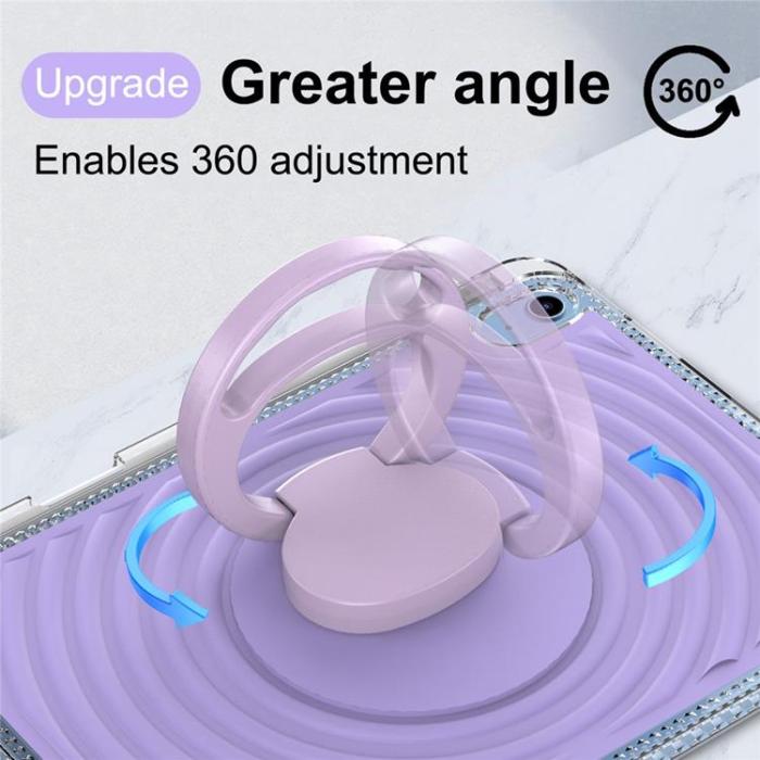 A-One Brand - iPad (2025) / 10.9 (2022) Skal Kickstand Wave Pattern - Lila