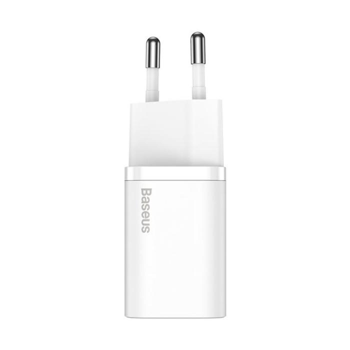 BASEUS - Baseus Super Väggladdare USB-C 20 W - Vit