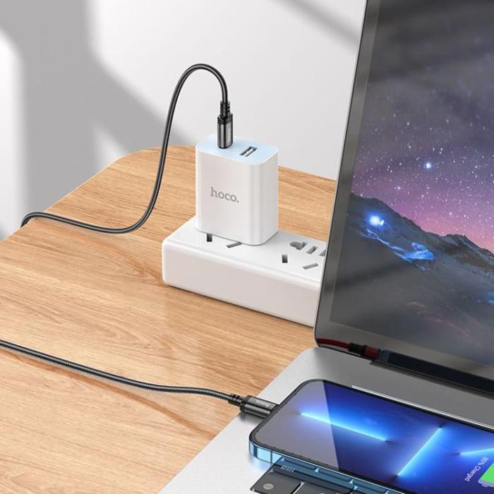 Hoco - HOCO USB-C till Lightning Kabel 27W 2m X89 - Svart