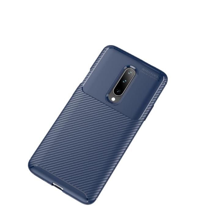 UTGATT1 - Carbon Fiber Mobilskal till OnePlus 7 Pro - Blå
