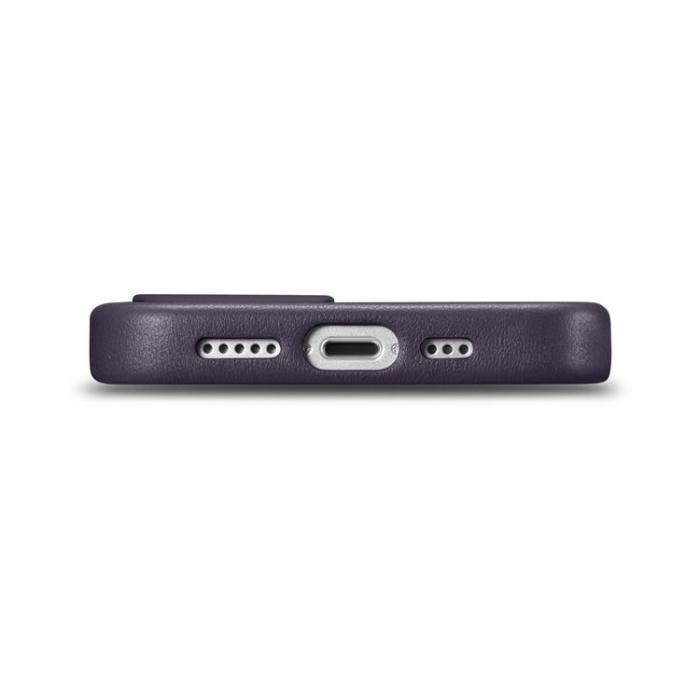 ICARER - iCarer iPhone 14 Plus Skal Äkta Läder MagSafe Compatible - Mörklila