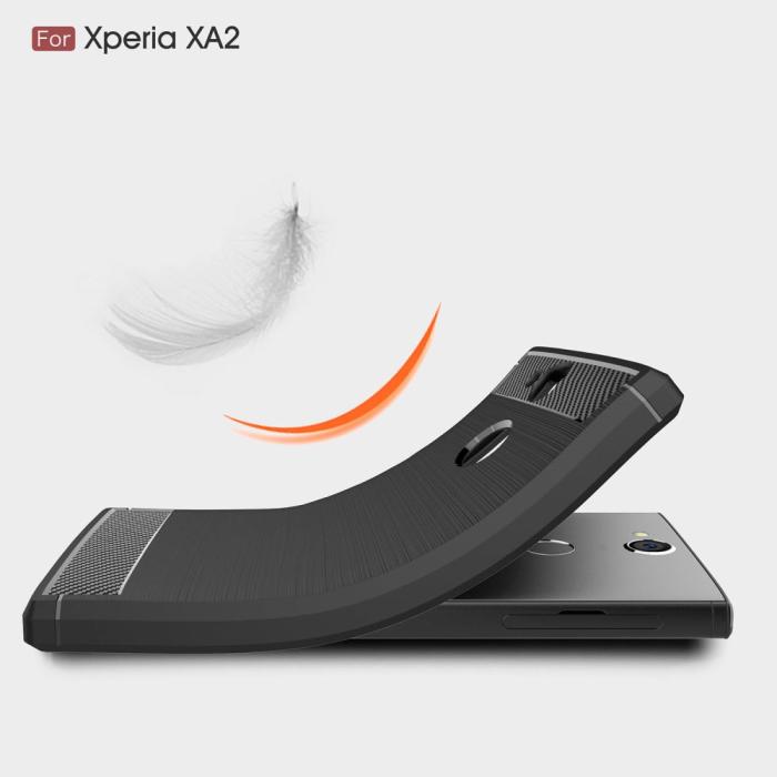 UTGATT4 - Carbon Brushed Mobilskal till Sony Xperia XA2 - Röd