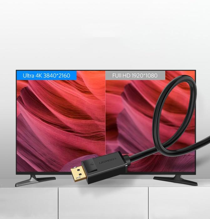 Ugreen - UGreen DisplayPort 1.2 Kabel 4K 2 m Svart