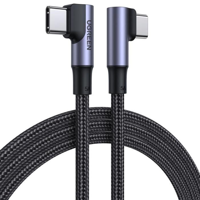 Ugreen - Ugreen elbow USB-C till USB-C kabel 100W 5 A 1m Svart