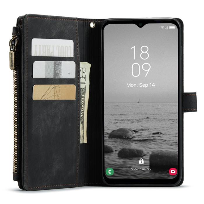 Caseme - CASEME Galaxy A24 4G Plånboksfodral C30 Zipper - Svart