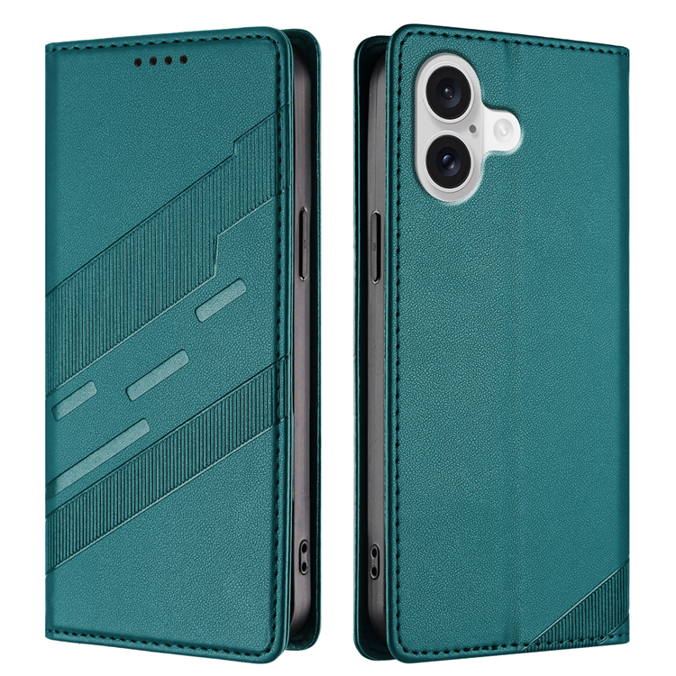 iPhone 17 Plånboksfodral Punk Style Imprinted - Mörkgrön | 2353 | AlltMobil