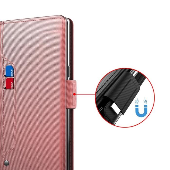 A-One Brand - Google Pixel 6a Plånboksfodral Mirror Ultra Slim - Rosa Guld