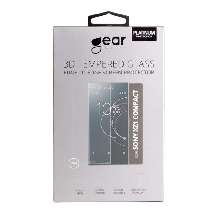 UTGATT1 - GEAR Härdat Glas Skärmskydd till Sony Xperia XZ1 Compact - Edge to Edge