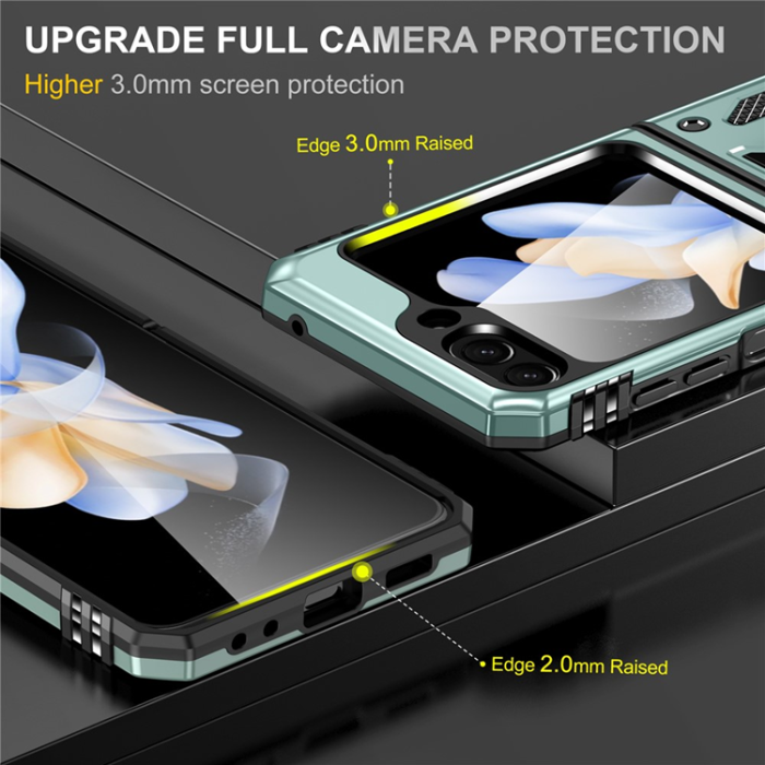 A-One Brand - Galaxy Z Flip7 FE/Z Flip6 Mobilskal Armor Kickstand - Grön