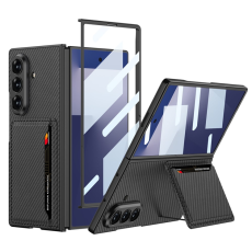 GKK - GKK Galaxy Z Fold 7 Mobilskal Korthållare Kickstativ Carbon Fiber