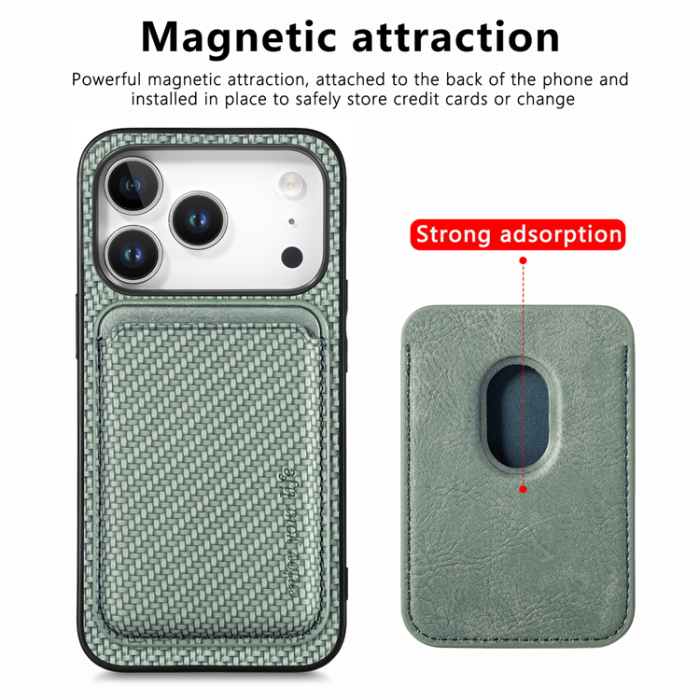 A-One Brand - iPhone 17 Pro Mobilskal Detachable Korthållare - Grön