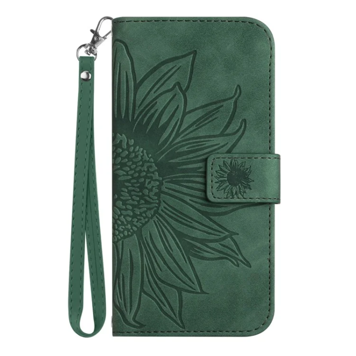 A-One Brand - iPhone 17 Pro Max Plånboksfodral Sunflower Imprint - Mörkgrön