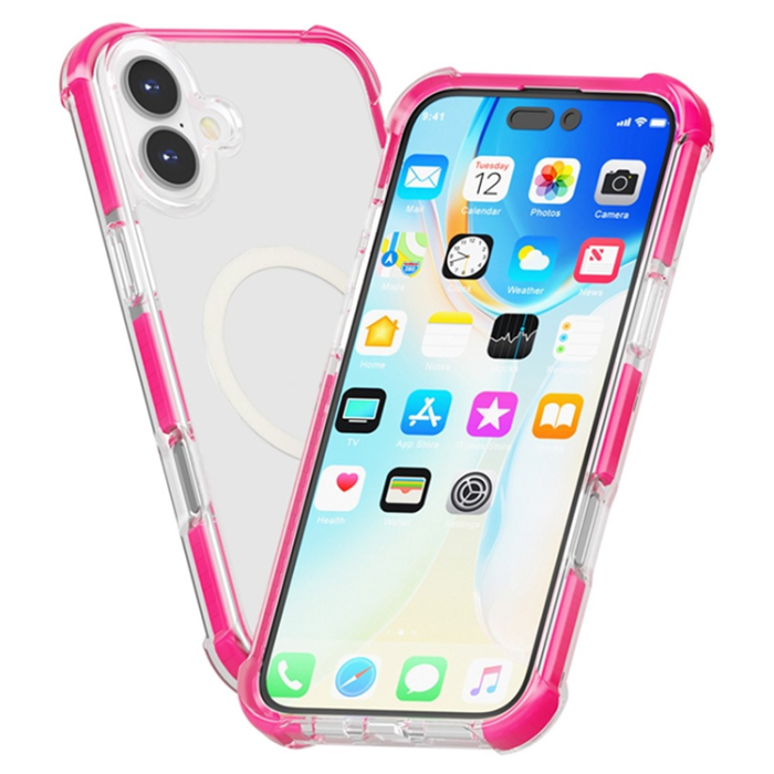 A-One Brand - iPhone 17 Mobilskal MagSafe Förstärkta Hörn Acrylic - Rosa