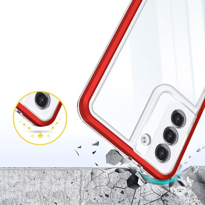 OEM - Galaxy S23 Skal Clear 3in1 - Röd