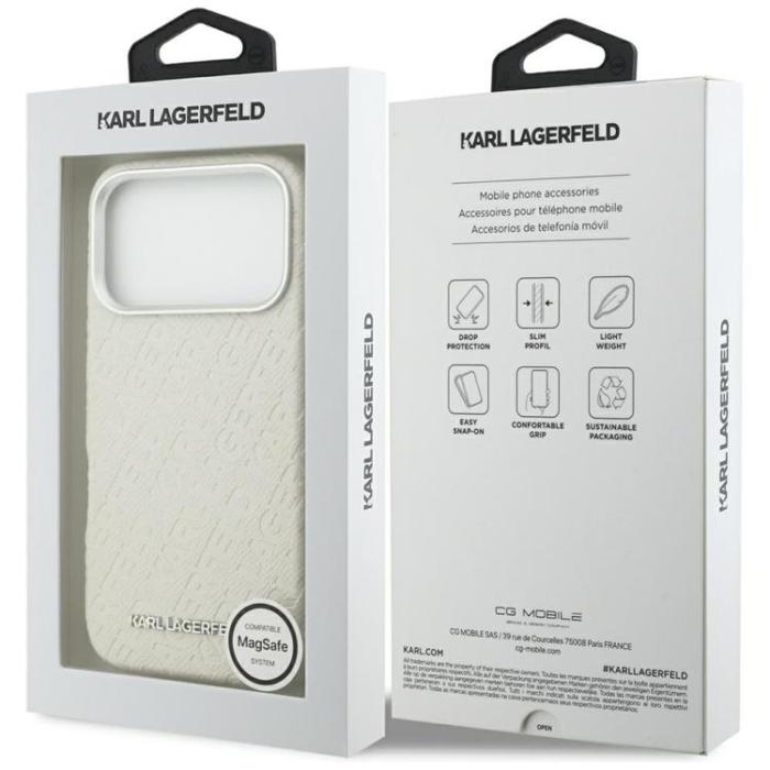 KARL LAGERFELD - Karl Lagerfeld iPhone 17 Pro Mobilskal MagSafe FW Stamped Karl