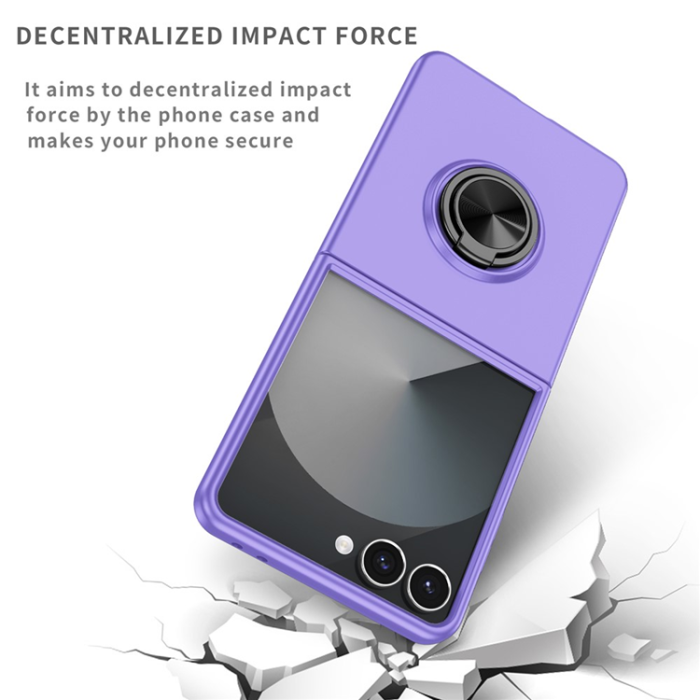 A-One Brand - Galaxy Z Flip 7 Mobilskal Rotatable Ring Kickstand - Lila