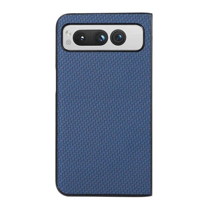 OEM - Google Pixel Fold Mobilskal Carbon Fiber PU-Läder - Blå