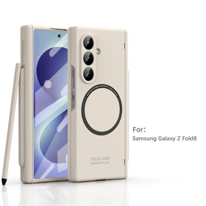 A-One Brand - Mobilskal För Galaxy Z Fold 8 MagSafe med Stylus - Beige