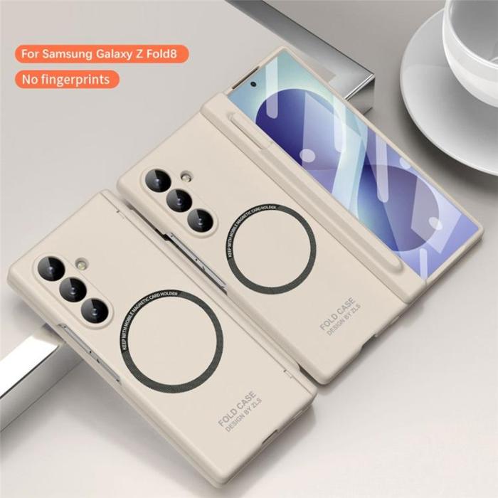 A-One Brand - Mobilskal För Galaxy Z Fold 8 MagSafe med Stylus - Beige