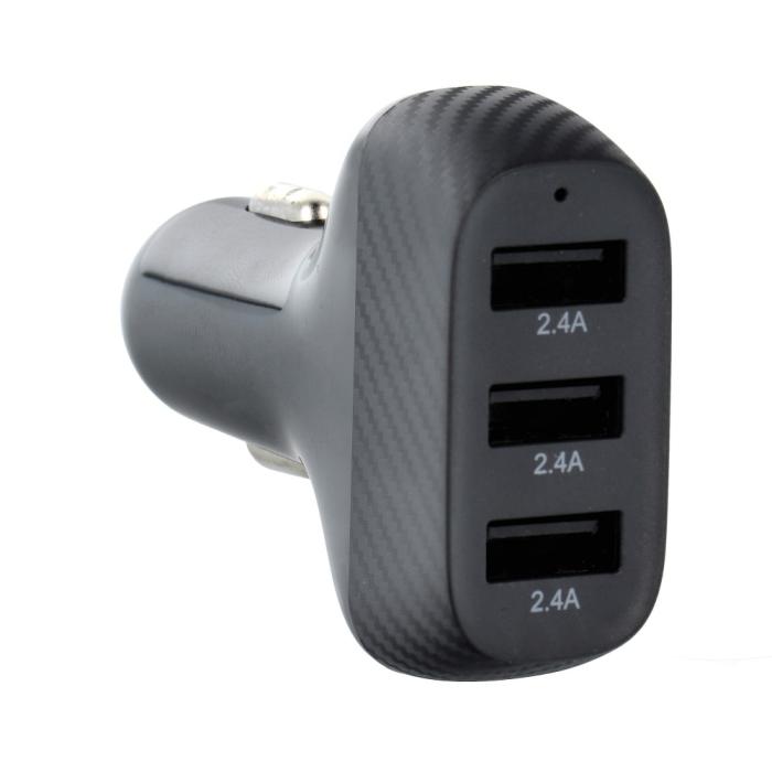 UTGATT1 - Billaddare QWE CARBON 3xUSB QC3.0 7.2A 36W CC271-3A Svart