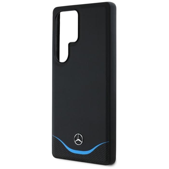 Mercedes - Mercedes Galaxy S25 Ultra Mobilskal MagSafe Läder Blue Horizontal Curve