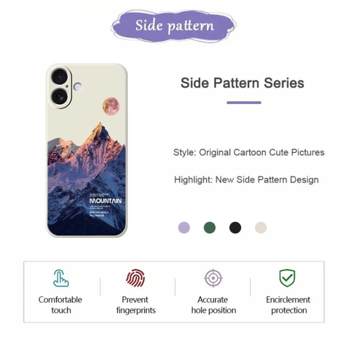 A-One Brand - iPhone 17 Mobilskal Blue Snow Mountain Pattern TPU - Lila