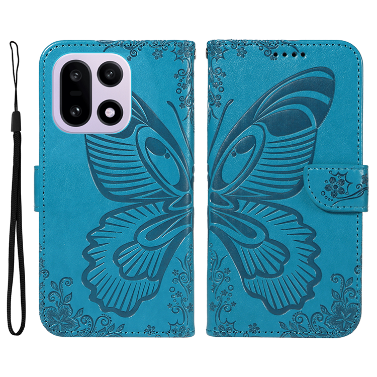 OnePlus 15 5G Plånboksfodral Butterfly Pattern Konstläder - Blå | 2353 | AlltMobil