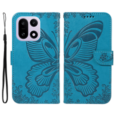 A-One Brand - OnePlus 15 5G Pl&aring;nboksfodral Butterfly Pattern PU L&auml;der - Bl&aring;