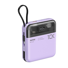 Remax - REMAX Powerbank 10000mAh 20W/22.5W RPP-602 Pro Dual kabel Lila