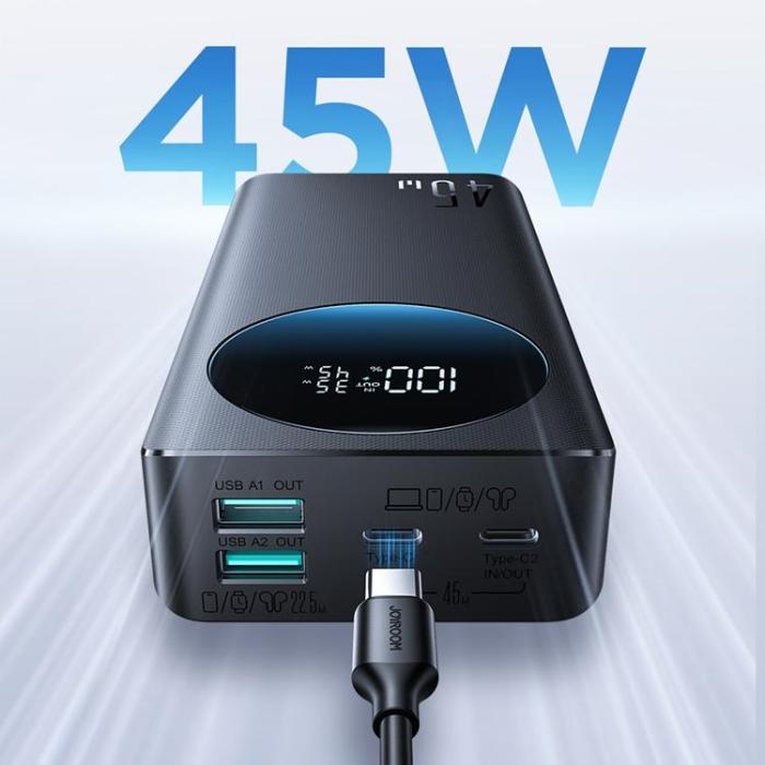 Joyroom - Joyroom Powerbank 20000 mAh 45W 2xUSB-A 2xUSB-C med Display - Svart