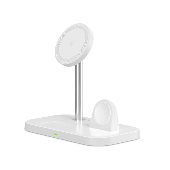 Tech-Protect - 3-in-1 Trådlös Laddare Magsafe iPhone, Apple Watch, AirPods - Vit