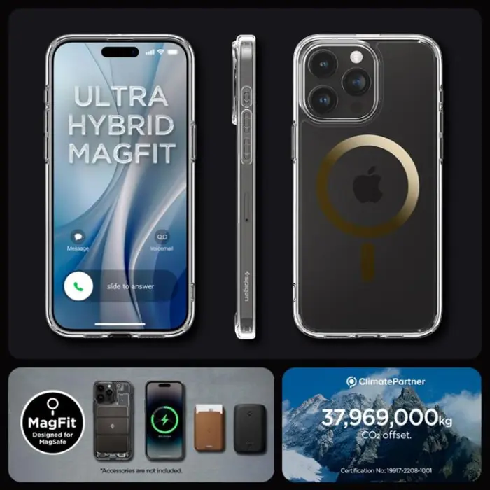 Spigen - Spigen iPhone 15 Pro Max Mobilskal Magsafe Ultra Hybrid - Guld