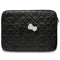 Hello Kitty - Hello Kitty Datorfodral 14" Zip PU Quilted Bows - Svart