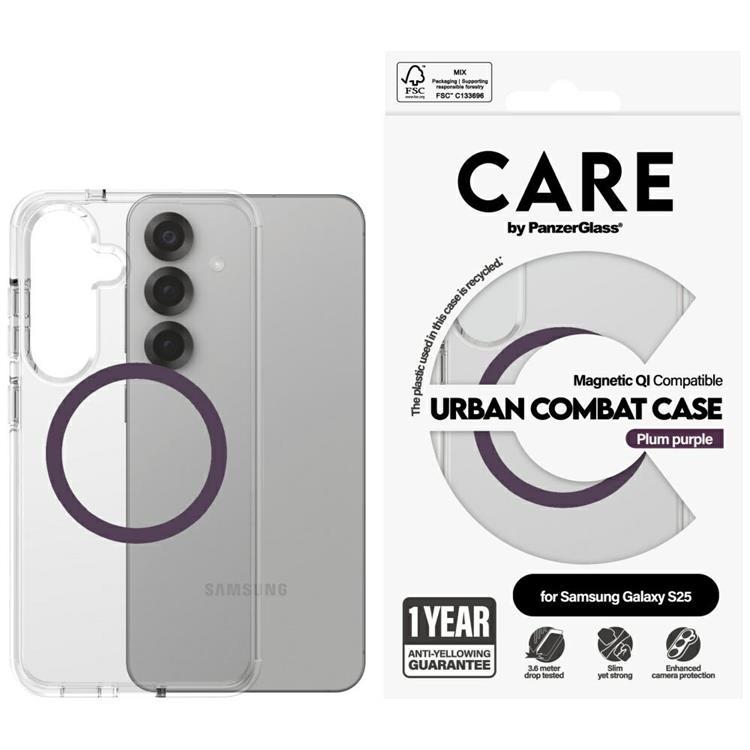 CARE By PanzerGlass Galaxy S25 Mobilskal MagSafe QI Urban Combat - Lila | 2353 | AlltMobil