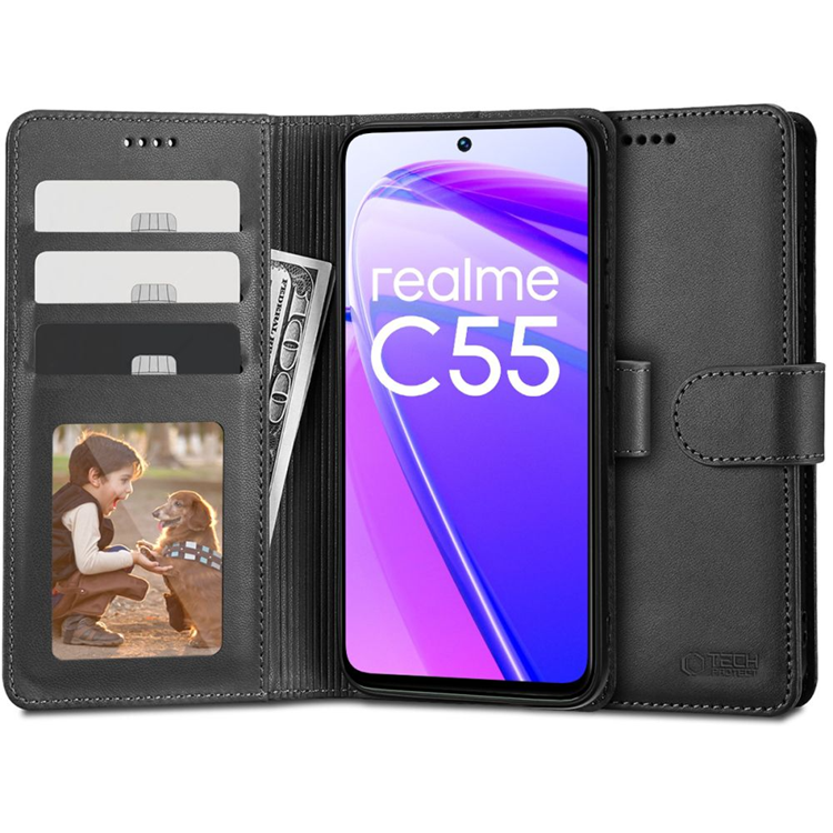 Tech-Protect Realme C55 Plånboksfodral - Svart | 2353 | AlltMobil