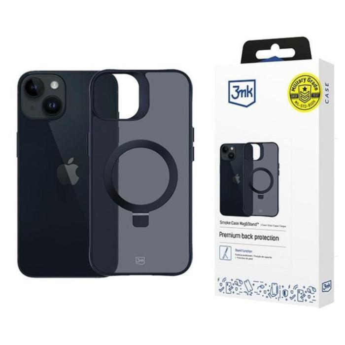 3MK - 3MK iPhone 13/14 Mobilskal MagSafe Smoke Stativ - Svart