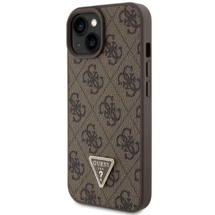 Guess - Guess iPhone 15 Mobilskal Crossbody Metall Logo - Brun