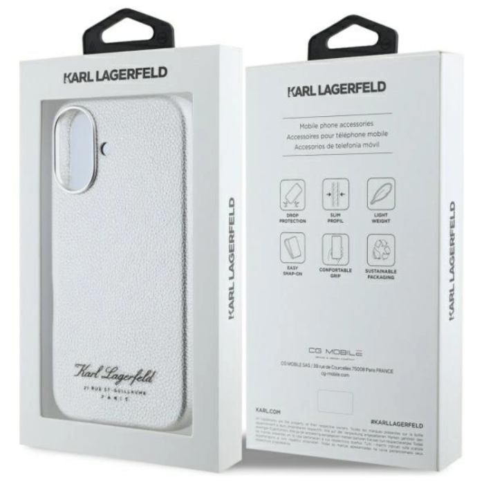 KARL LAGERFELD - Karl Lagerfeld iPhone 16 Mobilskal Hotel RSG - Grå
