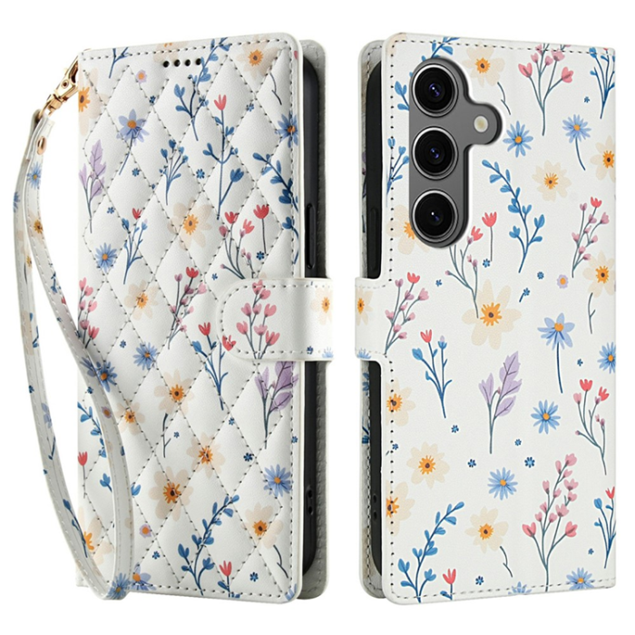 A-One Brand - Galaxy S25 - S24 Plånboksfodral Rhombic Floral A2