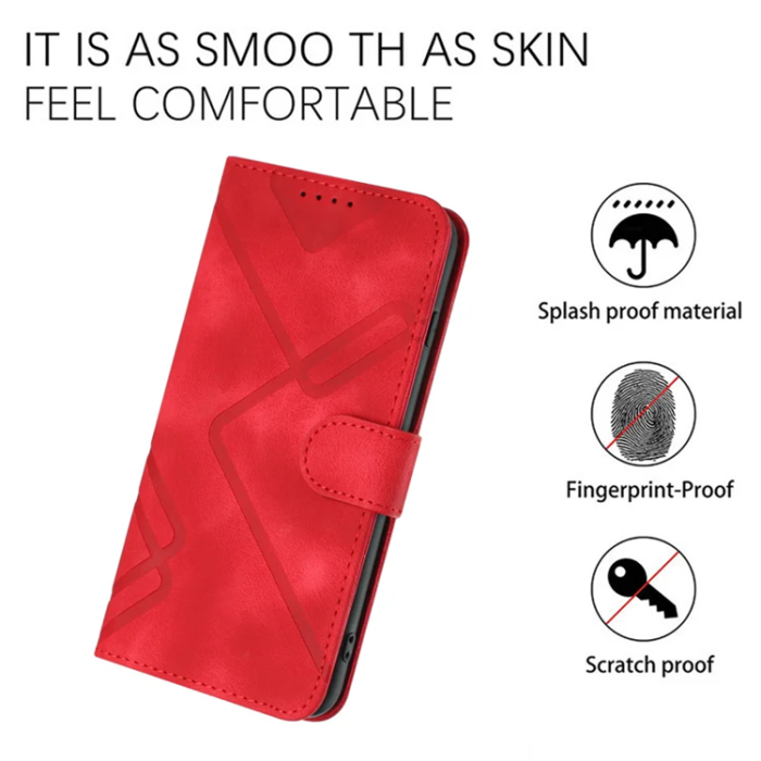 A-One Brand - iPhone 17 Pro Max Plånboksfodral Line - Röd