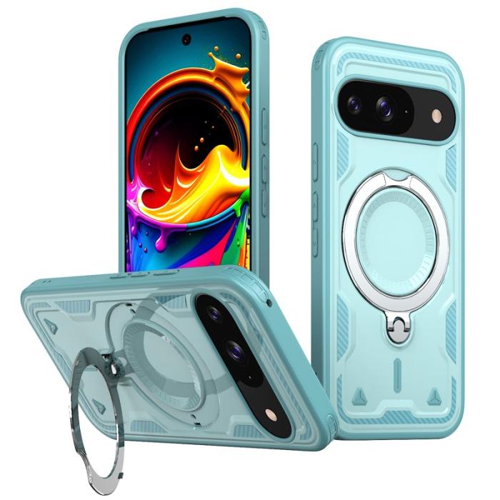 N/A - Mobilskal till Google Pixel 10/10 Pro Militärskydd Plast Kickstand - Blå