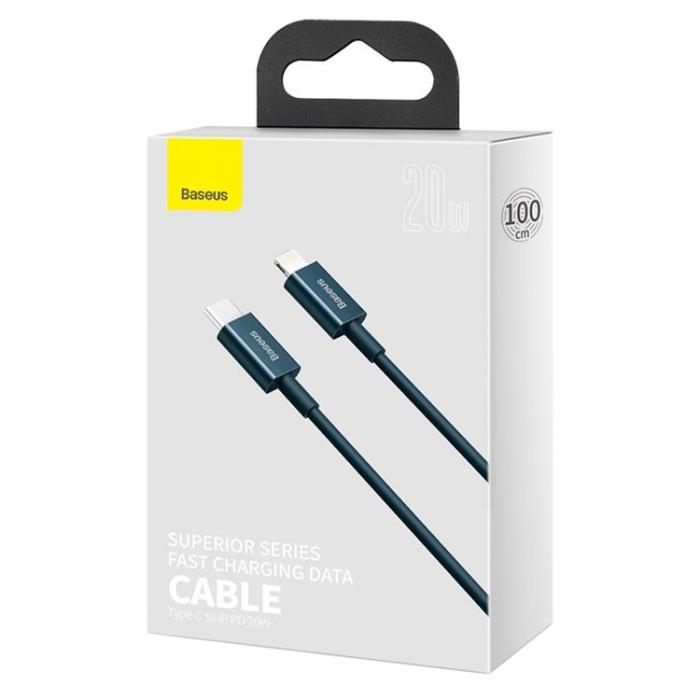 BASEUS - Baseus USB-C Till Lightning 20W 1m Kabel Superior PD - Blå