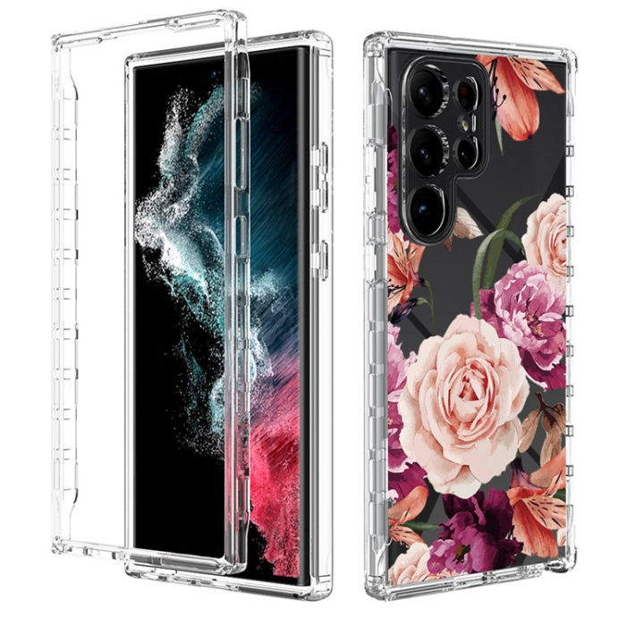 OEM - Galaxy S23 Ultra Skal Pattern Printing - Lila Flower