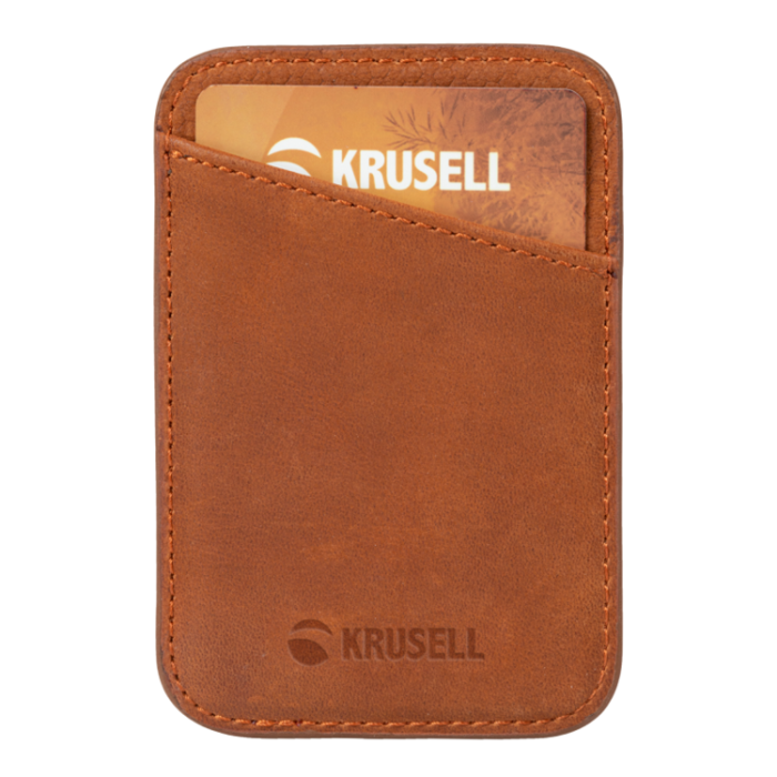 Krusell - Krusell Magnetisk Korthållare MagSafe till iPhone - Cognac