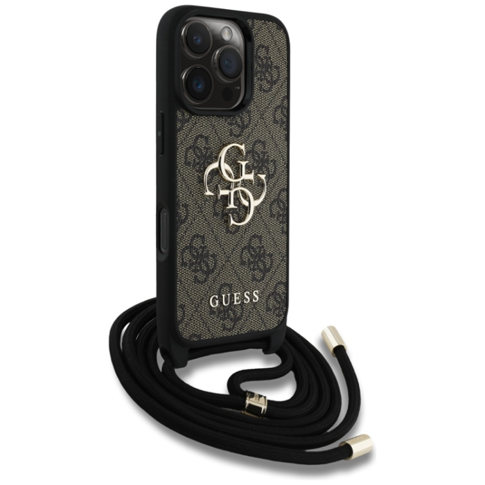 Guess - Guess iPhone 16 Pro Mobilskal Crossbody Big Logo - Brun