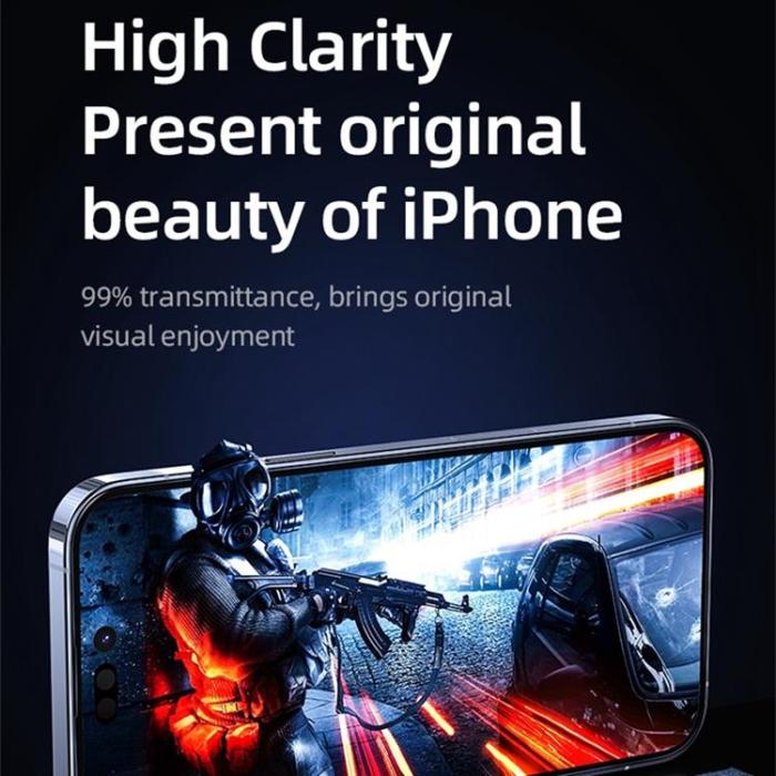 USAMS - USAMS iPhone 14 Plus Härdat Glas Skärmskydd US-BH805 Full Glue HD - Clear