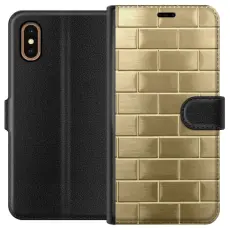 Gustaf - Pl&aring;nboksfodral till Apple iPhone XS Max med Gyllene Murstenar