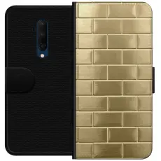 Gustaf - Pl&aring;nboksfodral till OnePlus 7T Pro med Gyllene Murstenar