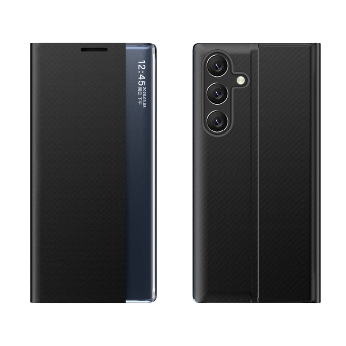 OEM - Galaxy A24 4G Mobilfodral New Sleep Flip Stativ - Svart